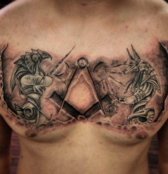 Horus & Anubis TattooHorus & Anubis Tattoo