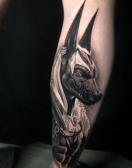 Anubis Tattoo With a Jackal