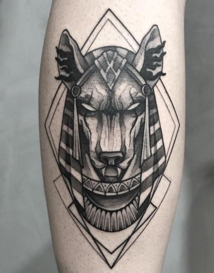 Anubis Tattoo With a Jackal