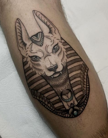 Anubis Tattoo With a Jackal