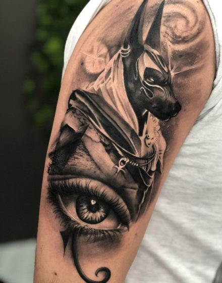 Tattoo of Anubis With an Eye