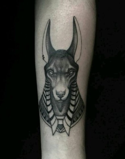 Anubis Tattoo With a Jackal
