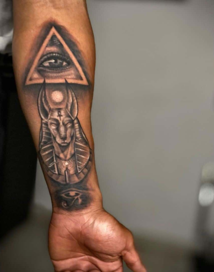 Tattoo of Anubis With an Eye