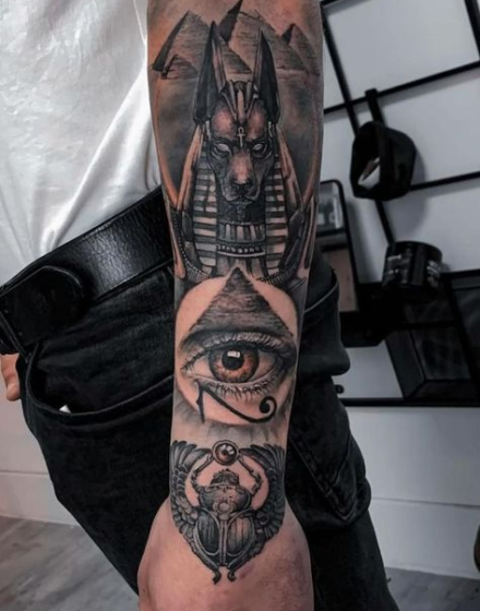 Tattoo of Anubis With an Eye