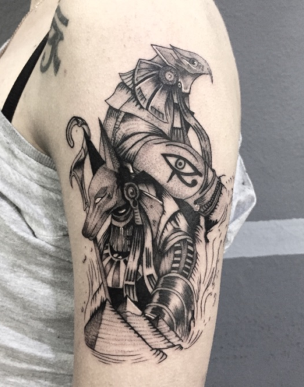 Tattoo of Anubis With an Eye
