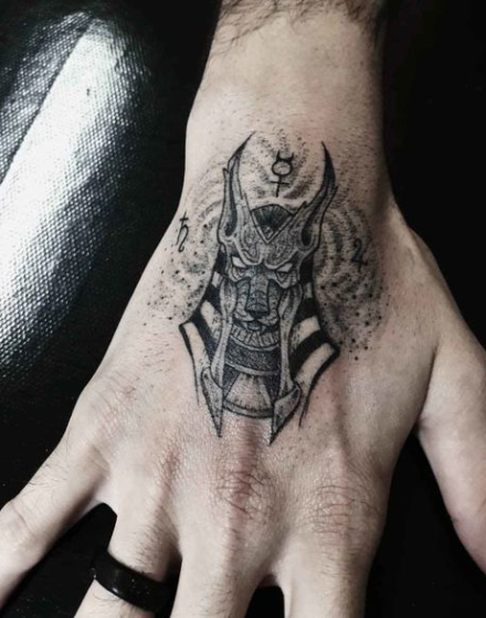 Anubis Tattoo With a Jackal