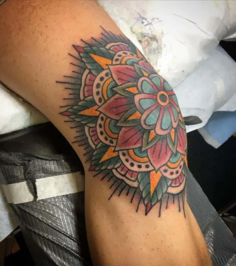 Traditional Knee Tattoo