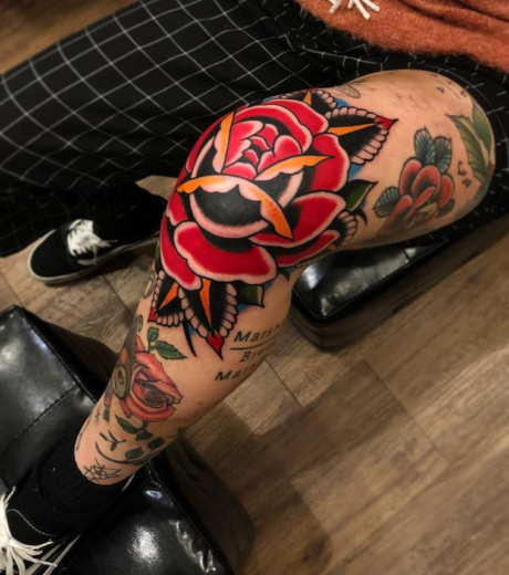 Traditional Knee Tattoo