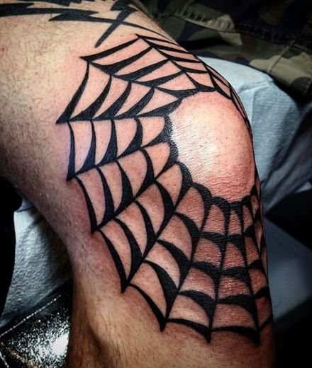 Spider Web Knee Tattoo