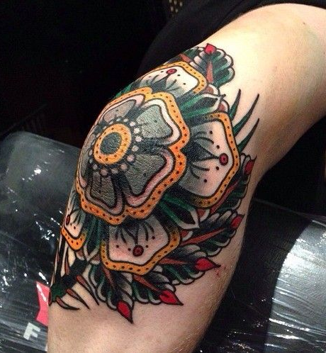 Traditional Knee Tattoo