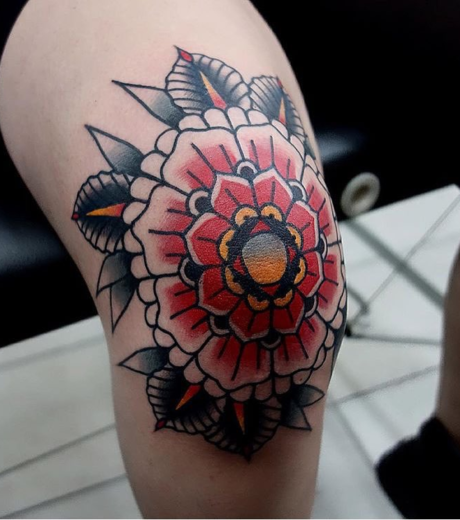 Traditional Knee Tattoo