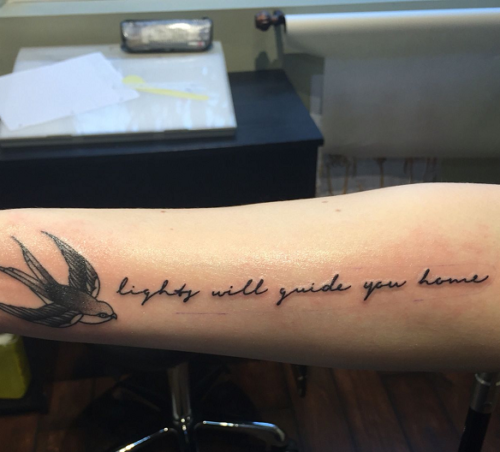 Bird Tattoo Ideas with Inscriptions