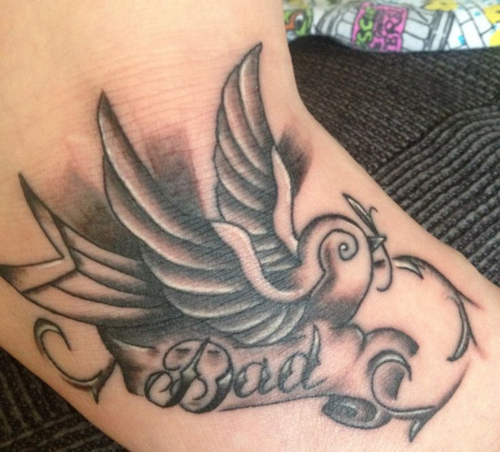 Bird Tattoo Ideas with Inscriptions