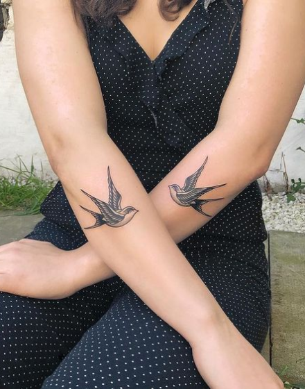 Two Swallows Tattoo Ideas