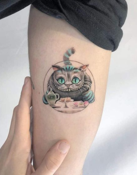 Cartoon Cat Tattoo