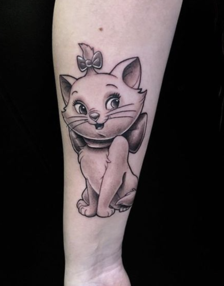 Cartoon Cat Tattoo