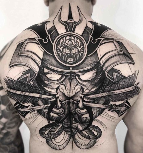 Samurai Tattoo on Back