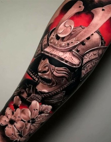 Realistic Japanese Warrior Tattoo
