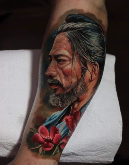 Realistic Japanese Warrior Tattoo