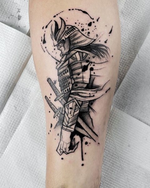 Samurai Tattoo on Forearm