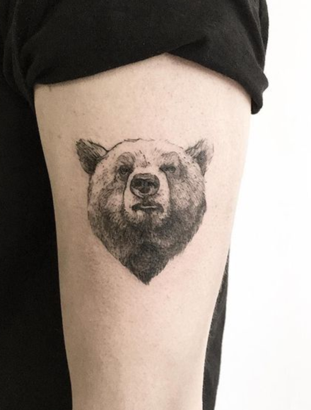Realistic Bear Tattoo