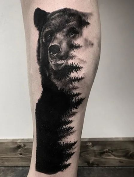Realistic Bear Tattoo
