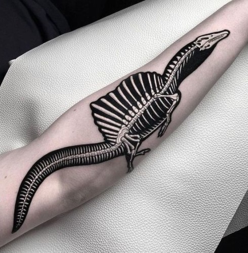 Blackwork Dinosaur Tattoos