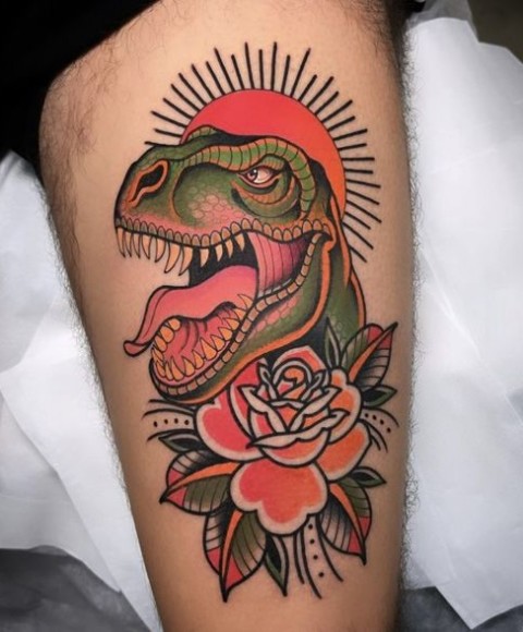 Traditional Dinosaur Tattoos