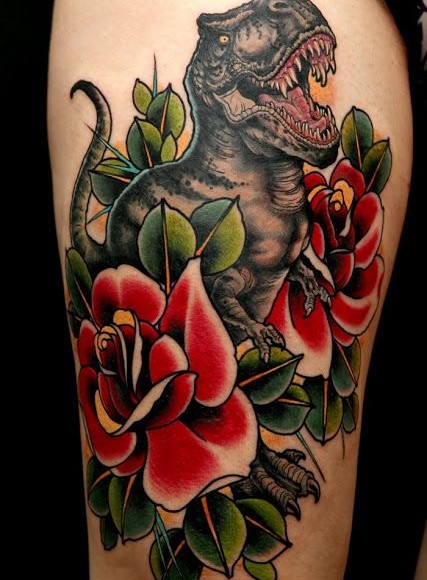 Traditional Dinosaur Tattoos