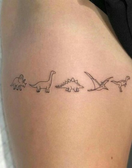 Small and Cute Dinosaur Tattoos