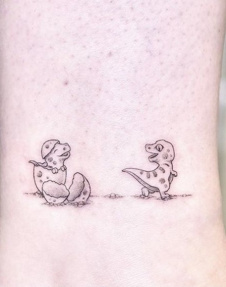 Small and Cute Dinosaur Tattoos