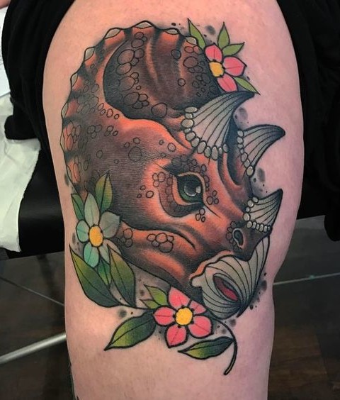 Traditional Dinosaur Tattoos