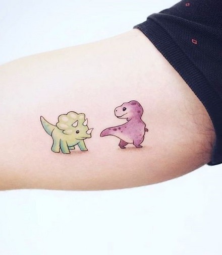 Small and Cute Dinosaur Tattoos