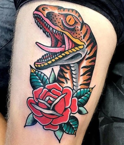 Traditional Dinosaur Tattoos