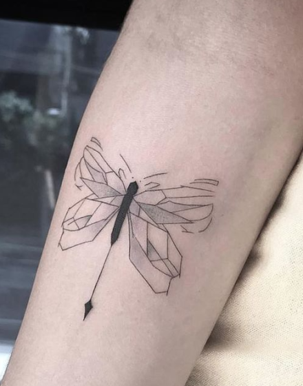 Geometric Dragonfly Tattoos