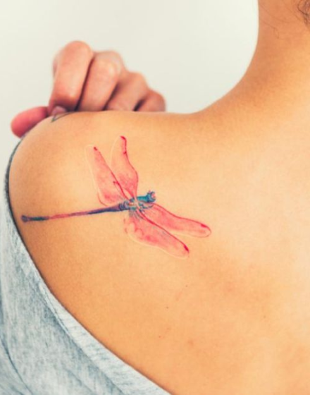 Colored Dragonfly Tattoos