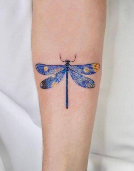 Colored Dragonfly Tattoos