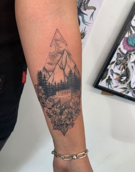 Mountain Tattoo Forearm