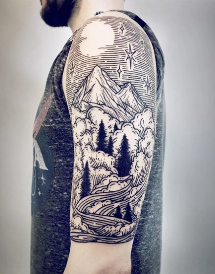Mountains and Valleys Tattoo