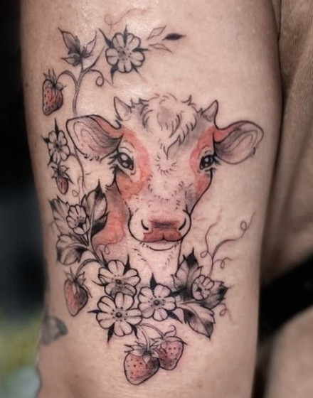 Strawberry Cow Tattoo