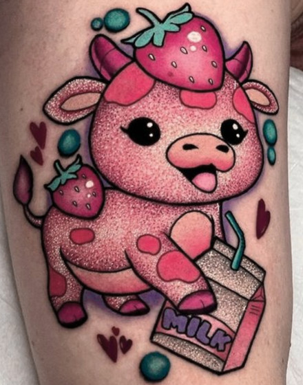 Strawberry Cow Tattoo
