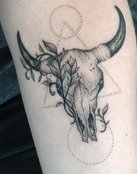 A Cow Skull Tattoo