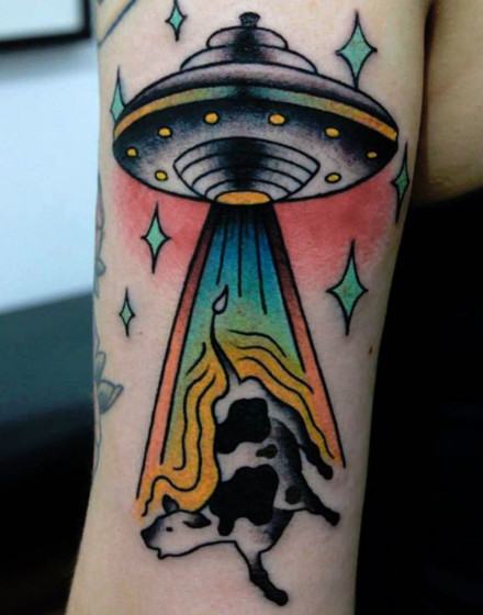Cow Abduction Tattoo