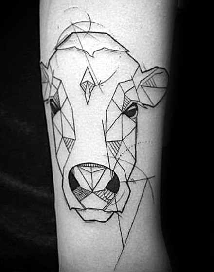 Geometric Cow Tattoo