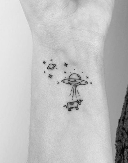 Cow Abduction Tattoo