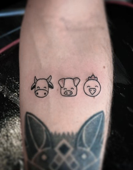 Minimalistic Cow Tattoo