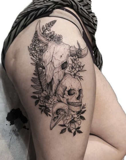A Cow Skull Tattoo