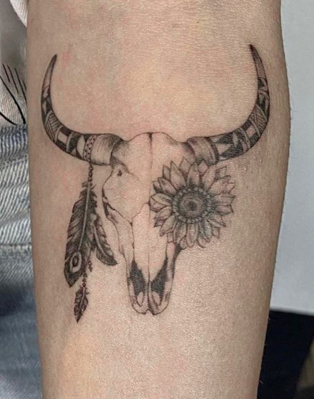 A Cow Skull Tattoo