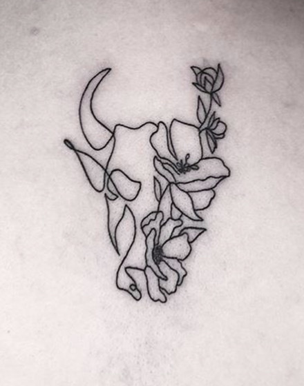 Minimalistic Cow Tattoo