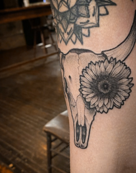 A Cow Skull Tattoo